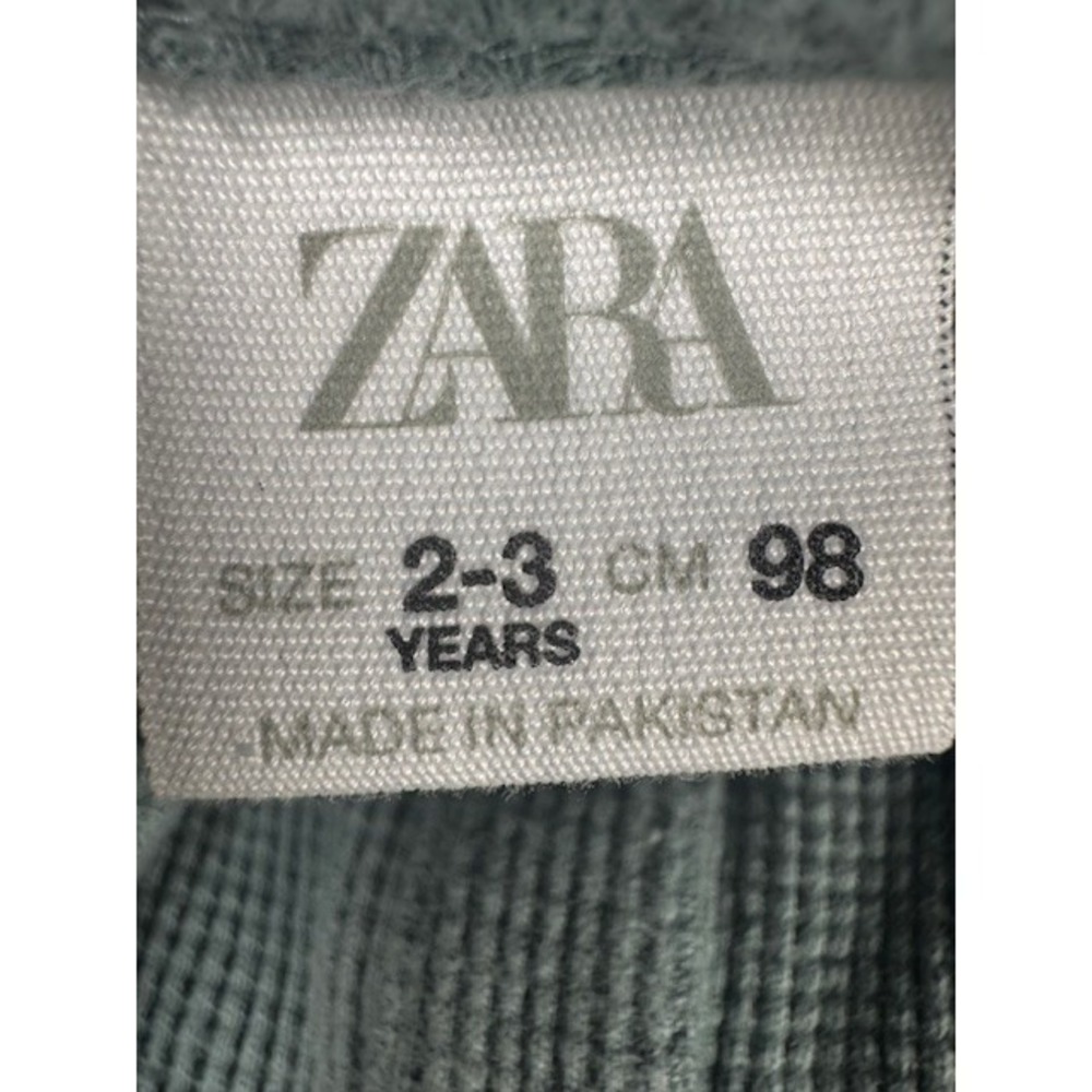 Zara Jumpsuit Unisex 2-3Y Waffle Knit Thermal Button Front Sage Green‎ Romper - Picture 6 of 6